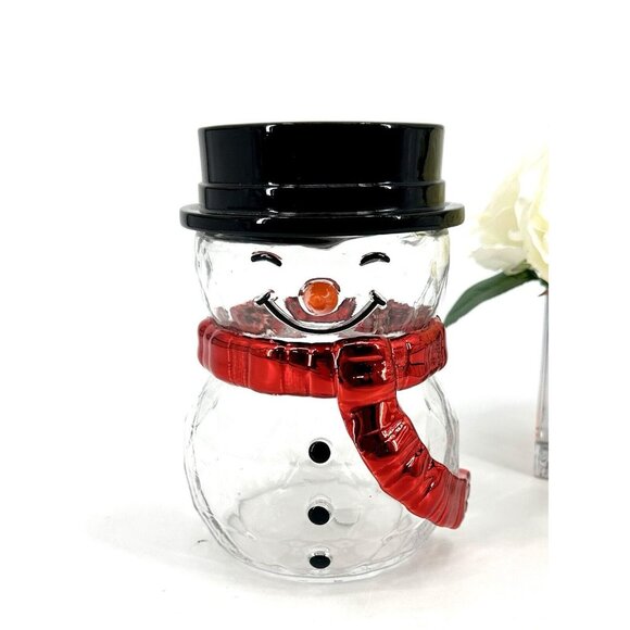Bath & Body Works HOLIDAY Faceted Snowman Single Wick Candle Holder ~ - Picture 1 of 10